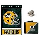 Edgell House Green Bay Packers Sports Memorabilia Gift Set – Includes a ’11 Replica Super Bowl Ring, a Packers NFL Flag and a Green Bay Packers Leather Wallet – brought to you