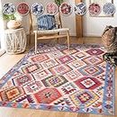 NETLINE HOME Machine Washable Area Rugs For Kitchen, Bedroom, Dining and Living Room | Kid Pet Friendly Rug | Oriental Design Carpet | Low Pile | Non Slip (Multicolor 2, 80X150 CM)