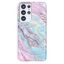 Velvet Caviar Compatible with Samsung Galaxy S21 Ultra Case Marble [8ft Drop Tested] w/Microfiber Lining - Cute Protective Phone Cases for Women (Holographic Pink Blue)