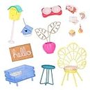 Glitter Girls Caravan Patio Outdoor Furniture for Dog Bowls, Welcome Mat, Birdhouse – Doll Accessories ��– 3 Years + – GG Home Porch Set, 62243412613, Petit