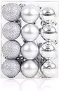 Glamifirsto - Silver 24Pcs Christmas Decoration Tree Balls, Ornaments Shatterproof Christmas Ornaments for Holiday Party Decoration, Tree Ornaments Balls (Gold, 3cm)