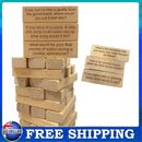 54 Pieces Questions Tumbling Tower Game, Wooden Stacking Tower Games QT