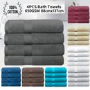 4 Pack Bath Towels Set 650 GSM Extra Soft Luxury High Quality 137*68 cm