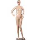 Mannequin Manikin Dress Form Female Full Body 69 Inch Adjustable Mannequin Stand Realistic Mannequin Display Head Turns Dress Model W/ Metal Base (F82)