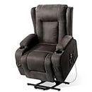 Artiss Recliner Chair, Velvet Electric Massage Chairs Lounge Sofa Heated Armchair, Home Furniture Health Personal Care, Adjustable Backrest Footrest 135 Degree Reclining Rocking Seat Grey