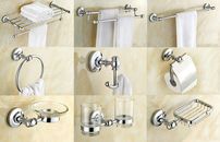 Chrome Brass Wall Mounted Bathroom Accessories Set Series Towel Shelf Bar GJ022