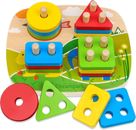 Montessori - Juguetes educativos para niños' de 1+ años y más, forma de madera