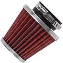 Evermotor motorbike air filter Universal Double Layer Steel Air Filter 48mm 49mm 50mm for Motorcycle car Scooter ATV Moped red