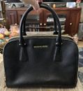 Michael Kors Black Saffiano Leather Crossbody Handbag with Gold Hardware