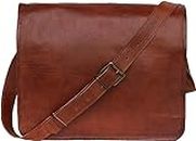 ANGEL SALES Men's Leather Messenger Laptop Shoulder Bag Briefcase (13")