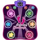 INSTOY Light Up Dance Mat for Girls：Dance Toys for 4 5 6 7 8 9 10 Year Old Girl Gifts - Music Dancing Game Pad with 5 Game Modes & Wireless Bluetooth - Birthday Gifts for Girls Boys Age 3-10