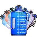SLUXKE Botella deportiva - 2,2 L / 3,78 L Botella de agua I Botella deportiva grande I Sin BPA I Jarra de agua Botella de agua de un galón para fitness