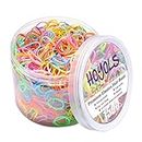 Hoyols Multi Color Hair Elastic Rubber Bands Ponytail Polyband No Damage Ties 1500 Piece Pack for Baby Girl