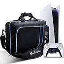 TASLAR Travel Bag Storage Carrying Case Cover Protective Shoulder Handbag for Sony Playstation 5/PS5 Console Disc/Digital Edition, Controllers, Game Cards, HDMI and Accessories, Black Blue