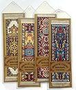 Oriental Rug Carpet Bookmarks (Set of 4) Assorted Designs- Beautiful, Elegant, High Quality, Woven Cloth Bookmarks!