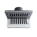 V Drains 4 inch Outlet Roof/Balcony/Terrace/Bathroom/Side Wall Corner Parapet Scupper L Shape Drain in CI Body + AL Grating with Outlet: 110 mm (Outlet Pipe Size: 4 inches)