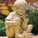 Garden Children Solar Lighted Firefly Jar Light, Decor Kid Glimpses of God with Firefly Statue Yard Statue-Garden Decoration,Boy Girl Decorative Statue for Gardens Outdoor Sculpture Decor for Lawn