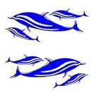 IVELECT 2 Pieces/Set (6 Dolphin) Vinyl Kayak Canoe Fishing Ocean Boat Dinghy Surfboard Jet Ski Car Decals Stickers Decor Accessories