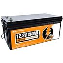 ECO-WORTHY 280AH 12V LiFePO4 Lithium Battery with excellent low temperature performance, 6000+ Deep Cycles BMS, 3584Wh Energy, for Off-Grid, RV, Solar Power System, Home Backup, UPS and Marine