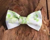Handmade Dog Bow Tie Pale Green Tea Rose - One of a kind, unique design