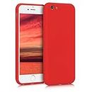 kwmobile Carcasa Compatible con Apple iPhone 6 / 6S Funda de Silicona - Flexible con Interior de Microfibra - Suave Protector antigolpes - Rojo