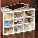 Nixby 9 Drawer Multipurpose Plastic Storage Box for Jewelry Food Sundries Organizer Desktop Office Supplies Cabinet | 18.4 x 12 x 10 cm | White