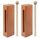 Solid Wood Rhythm Block, Set of 2, Solid Wood Rhythm Block Musical Percussion Instrument Perfect for Rhythm Classes with 2 Pack of Mallet Solid Hardwood by GNIEMCKIN