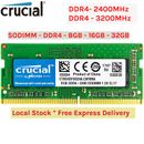 Crucial DDR4 Laptop RAM Memory 8GB 16GB 32GB SODIMM RAM 3200MHz 2400MHz 1.2V