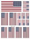 Supperb American Flag Temporary Tattoo Kit, USA Flag Temporary Tattoos (16 flags)