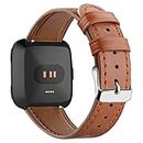 AISPORTS Bracelet Compatible avec Fitbit Versa 2 Strap Leather for Femmes,Évider Sport Bracelet Boucle Métal Classique Bande Bracelet de Remplacement pour Fitbit Versa 2/Versa/Versa Lite Smart Watch