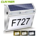 CLAONER Solar Power House Numbers Sign Door Light Outdoor LED Address Plaque Set