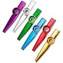 Anpro 6-Pack Metal Kazoos with 6 Membrane Flute Kazoos Musical Instruments