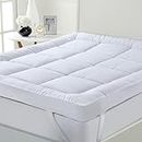 10cm 4 Inch Mattress Topper Enhancer Hotel Quality Super Soft Heavy Fill Box Stitched and Elasticated Corner Straps (Cot Bed) White