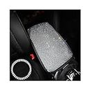LZLRUN Bling Rhinestone Car Armrest Box Cover Pad Vehicle Center Console Arm Rest Cushion Mat Diamond Crystal Car Interior Accessories