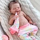 DUDULUNA 19inch Baby Size Lifelike Full Silicone Reborn Baby Doll with Soft Body Realistic Newborn Toddler Dolls (Girl)