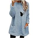 YIttings ladies clothes sale clearance Womens Sherpa Fleece Pullover Casual Crewneck Sweatshirts Plus Size Winter Warm Faux Fur Loungwear Tops with Pockets