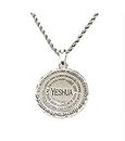 Shofars From Afar Hebrew & English Yeshua Silver Names of God Medallion Necklace - chain included, Zinc, No Gemstone