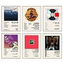 Hilloly Kanye West Poster, 6pcs Kanye West Album Cover Signed Limited Posters Wall Decor Canvas Wall Art Living Room Poster Bedroom Room Aesthetics decor 21X30 cm