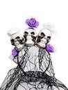 AEX Halloween Horror Party Accesorios Disfraces Vestido de fantasía Cinta craneal (Triplo cranio viola)
