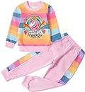 Toddler Girl Clothes 2pcs Ruffle Sleeve Unicorn Sweatshirts Top and Pants Outfit Fall Winter Birthday Clothing Set, B-cute Rainbow Unicorn/Pink, 2-3T