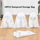 20Pcs Drawstring Shoes Bags Travel Clothes Clear Portable Dust Pouch Storage Bag