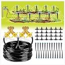HIRALIY 98.4FT Drip Irrigation Kit, Garden Watering System, Blank Tubing DIY Automatic Irrigation Equipment Set for Outdoor Plants, Micro Drip Irrigation Kit for Greenhouse Flower, Bed Patio, Lawn