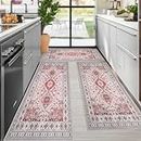 GOLD KIAIN Kitchen Rugs 3PCS Kitchen Mats,Boho Kitchen Rug，Standing Mat，Comfortable, Non-Slip and Anti-Fatigue, for Kitchen, Sink, Office, Laundry Room，Sink “20 * 60”+20”*49”+20”*32”…
