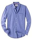 Alimens & Gentle Men's Solid Oxford Shirt Button Down Collar Long Sleeve Shirts with Pocket