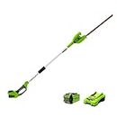 Greenworks 40V 20" Cordless Pole Hedge Trimmer, 2.0Ah Battery and Charger Included