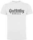 Gas Monkey Garage T-Shirt Large Script Logo White-S