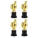 HKYLRAT 4Pcs Trophy Plus Thumbs UP, Gold Trophy Cup Trophy Toy for Kids Party, Classoom Rewards and Staff Appreciation Awards