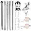 Aluminium Flagpole, 180 cm, Stainless Steel Flag Pole Kit with Holder, Rotating Rings, Flag Pole Wall Mount Accessories for Home, Garden, Balcony, Durable Stainless Steel Flag Pole (Silver)