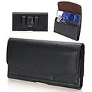 PU Leather Mobile Phone Holster Holder Belt Clip Case Pouch for iPhone 15 Pro / 15 14/14 Pro 13 12 11 Pro XS X / 11 XR, Samsung Galaxy S23 S22 S21 S20 S10 S9 A41 A20e J5, Pixel 7a 6a, Nokia C01 Plus