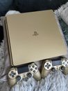 PS4 Slim Gold Limited Edition Console With 2 Controllers